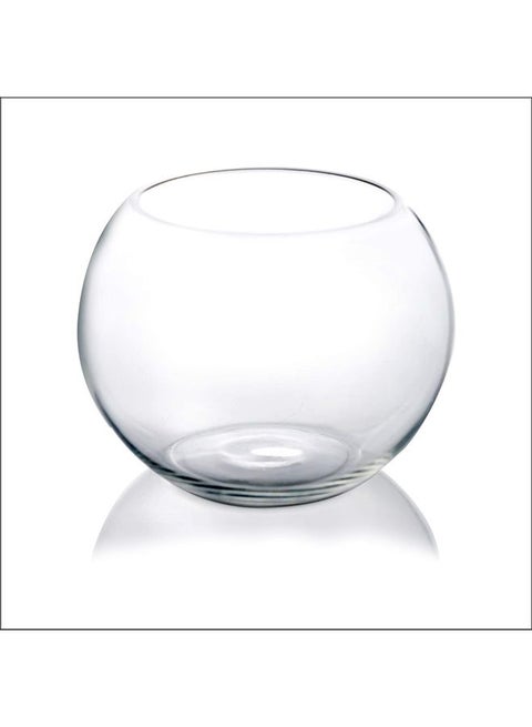 مزهرية دائرية من الزجاج شفاف 25 x 25سم