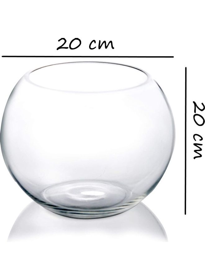 Glass Round Vase Clear 20 x 20cm - Image 2