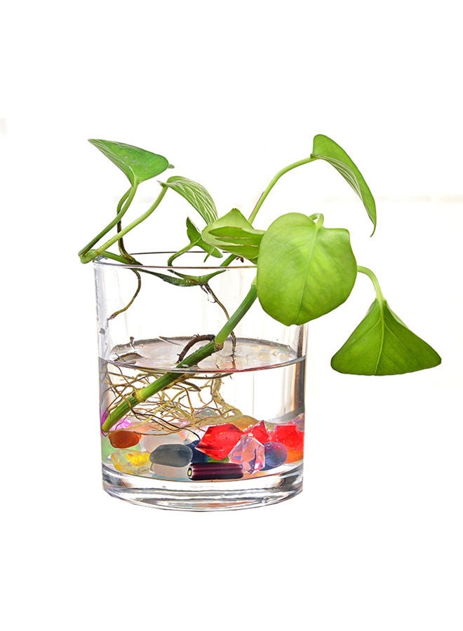 زهرية زجاجية أسطوانية شفاف 15 x 15سم - Image 3