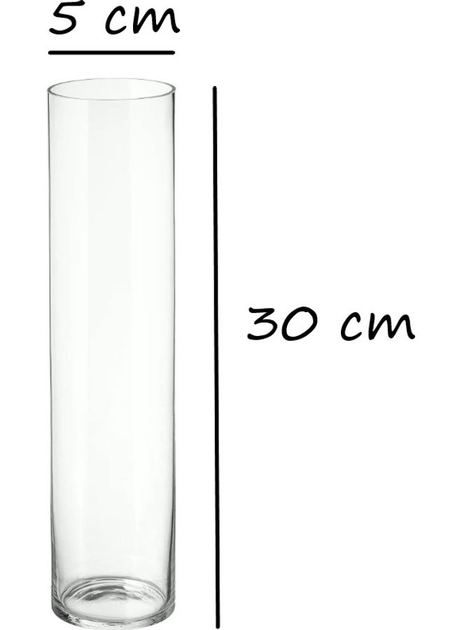 زهرية زجاجية أسطوانية شفاف 5 x 30سم - Image 2