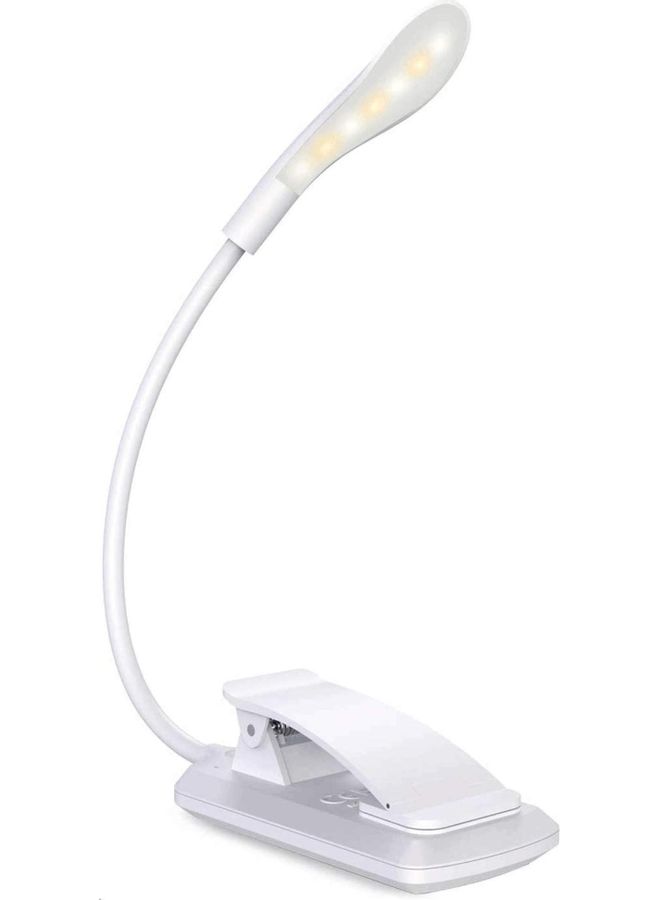 XiuWoo Babacom Reading Light, 360°Flexible Clip on Book Light, 7 LED 3-Level Brightness (Warm & Cool), USB Rechargeable, Touch Switch, Eye Care Mini Night Light for Reading in Desk, Table, Bed, Travel, etc. White - Image 1