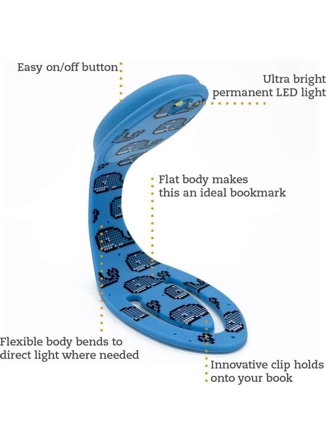 XiuWoo LED Reading Book Light Clip On Adjustable Travel Bookmark Lamp Blue - Image 4