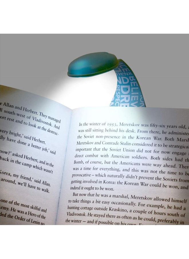 XiuWoo LED Reading Book Light Clip On Adjustable Travel Bookmark Lamp Blue - Image 2