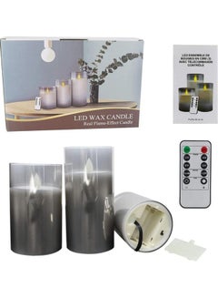 XiuWoo 3-Piece LED Flameless Candle Set Black  - Image 2