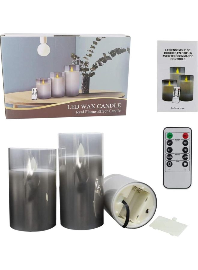 XiuWoo 3-Piece LED Flameless Candle Set Black  - Image 2
