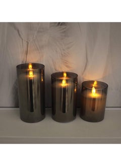 XiuWoo 3-Piece LED Flameless Candle Set Black  - Image 4
