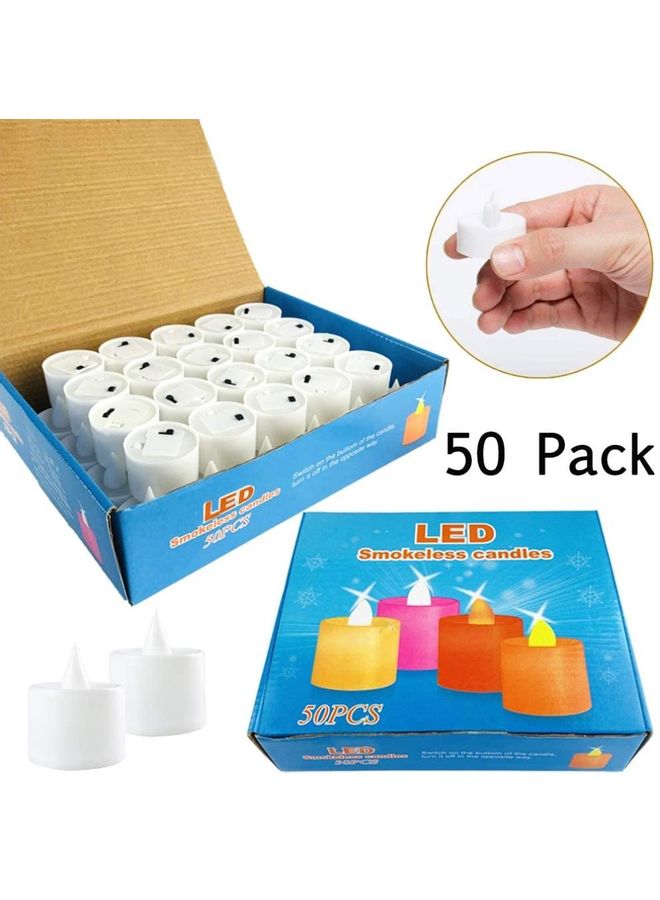 شو وو - طقم شموع LED عريضة مع أوعية من 24 قطعة أبيض - Image 1