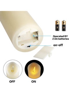 XiuWoo LED Real Wax Battery Candle Pillars White  - Image 4