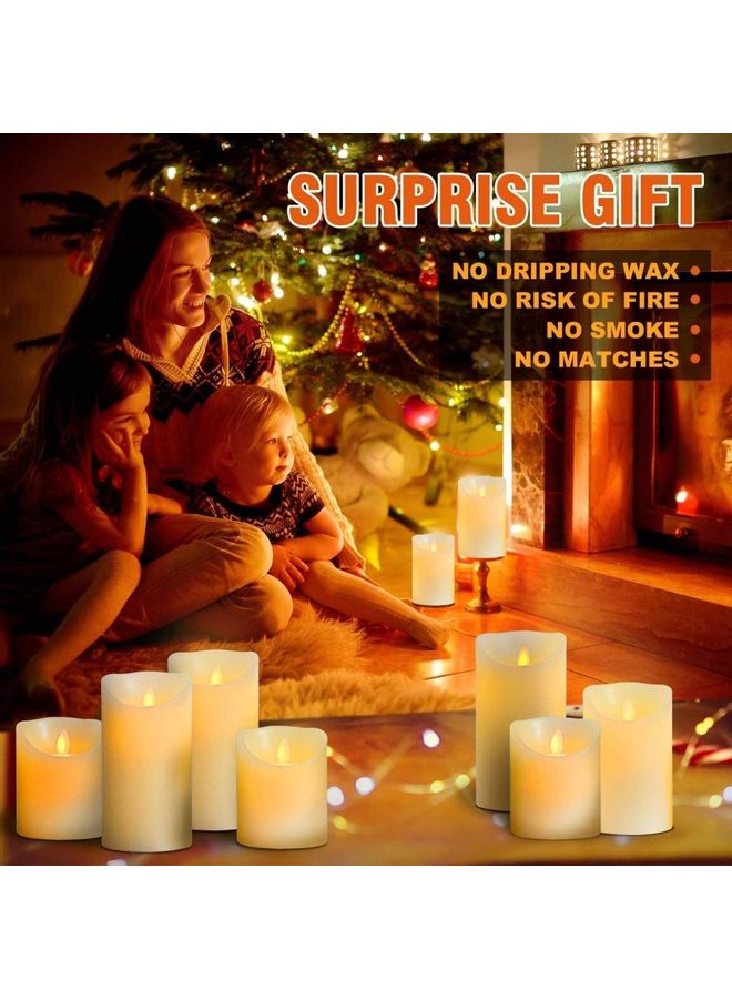 XiuWoo LED Real Wax Battery Candle Pillars White - Image 5