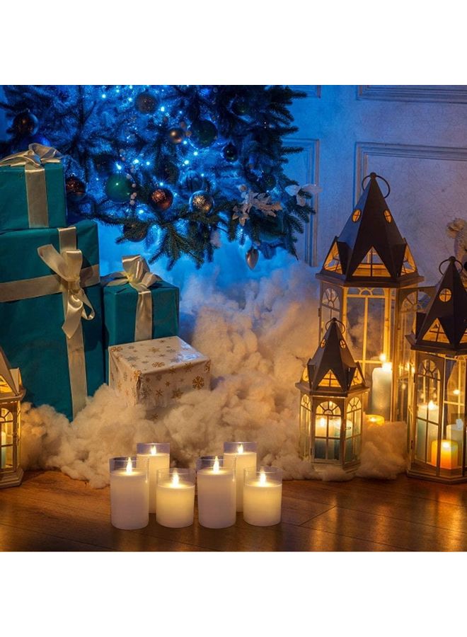 XiuWoo 3-Piece LED Real Wax Battery Flameless Candle Set White - Image 5