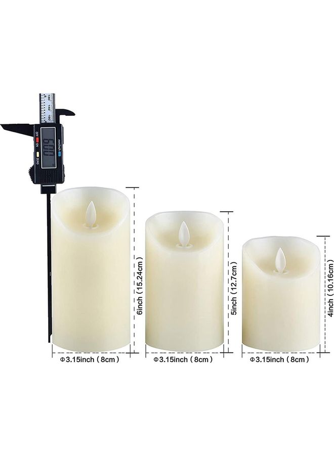 طقم شموع LED مصنوعة من الشمع الحقيقي توفر إضاءة تعتمد على البطارية دون لهب من 3 قطع أبيض - v1605951096/N42528371A_6