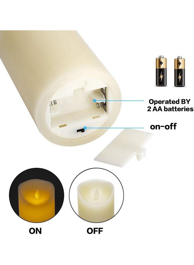 طقم شموع LED مصنوعة من الشمع الحقيقي توفر إضاءة تعتمد على البطارية دون لهب من 3 قطع أبيض - v1605951096/N42528371A_7