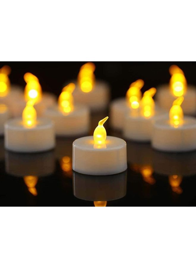 شو وو مجموعة من 10 شموع بإضاءة LED تعمل بالبطارية دون شعلة نارية ومصنوعة من الشمع الحقيقي أبيض - Image 1