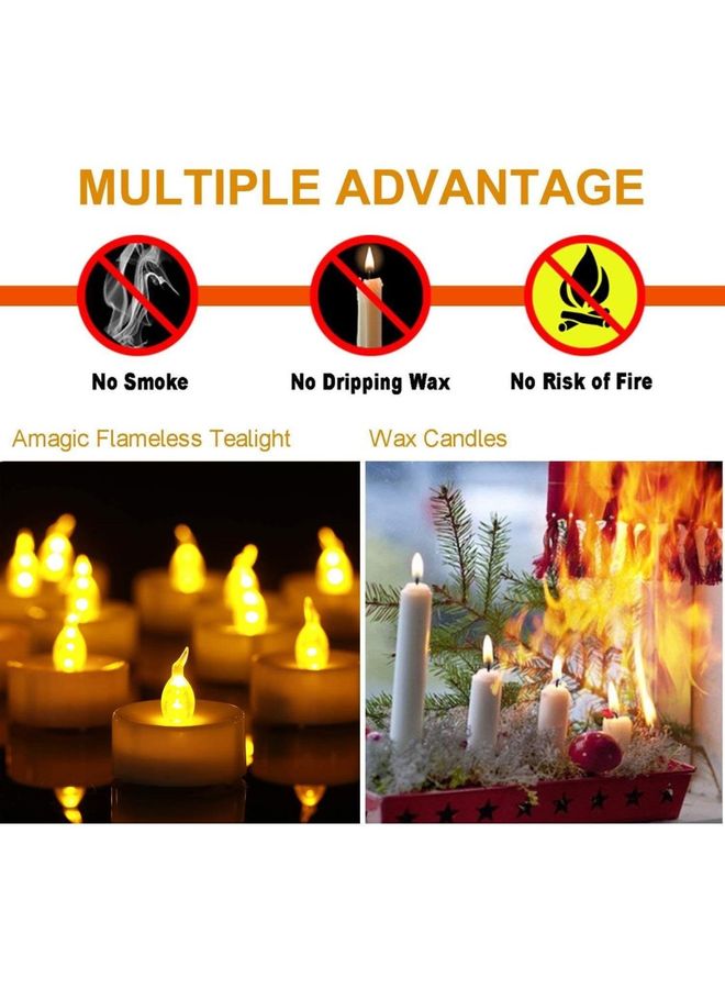 شو وو مجموعة من 10 شموع بإضاءة LED تعمل بالبطارية دون شعلة نارية ومصنوعة من الشمع الحقيقي أبيض - Image 5