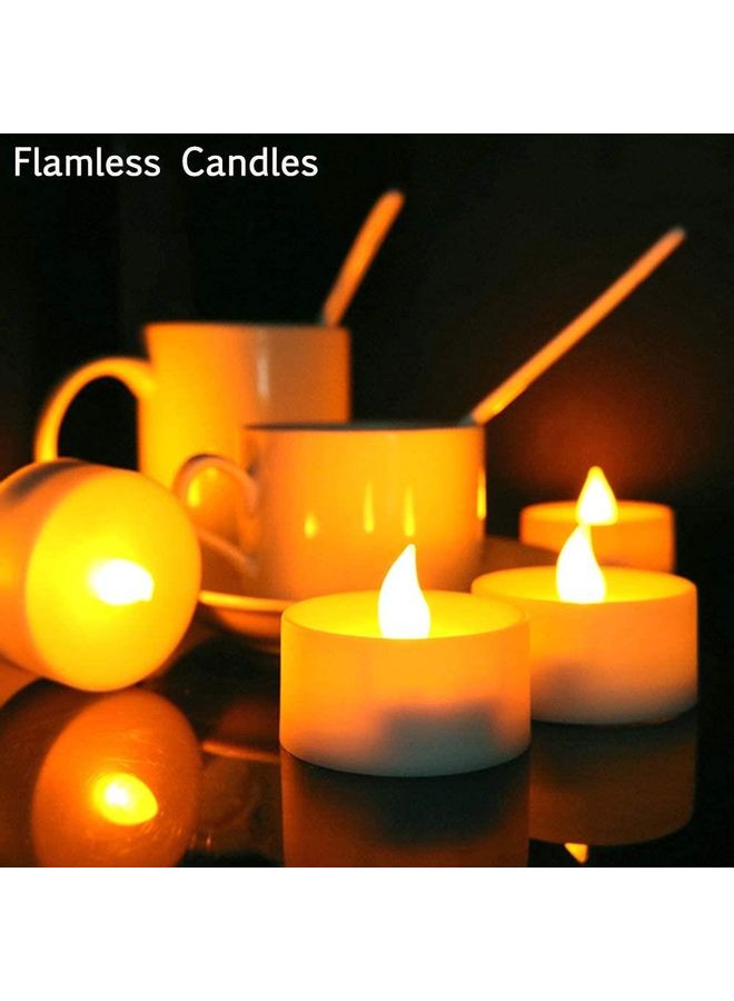 24-Piece LED Real Wax Battery Operated Flameless Candle Tea Light Set White - v1605951097/N42528374A_2