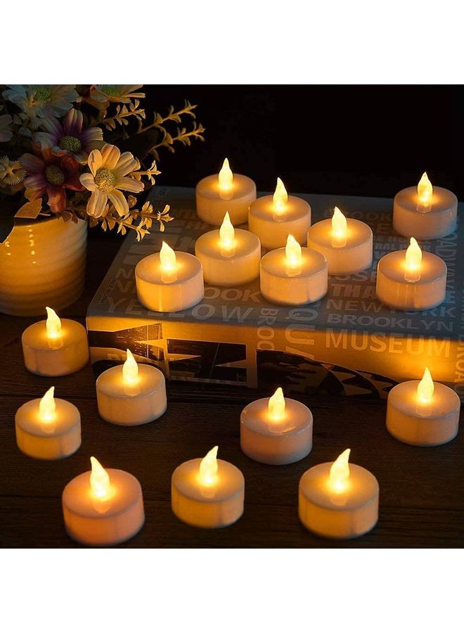 24-Piece LED Real Wax Battery Operated Flameless Candle Tea Light Set White - v1605951097/N42528374A_6