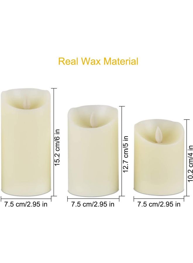 XiuWoo - 3-Piece LED Candle Light Set With Remote Control Timer Multicolour - Image 1