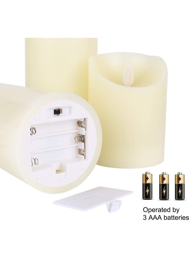 3-Piece LED Candle Light Set With Remote Control Timer Multicolour - v1605951099/N42528383A_4