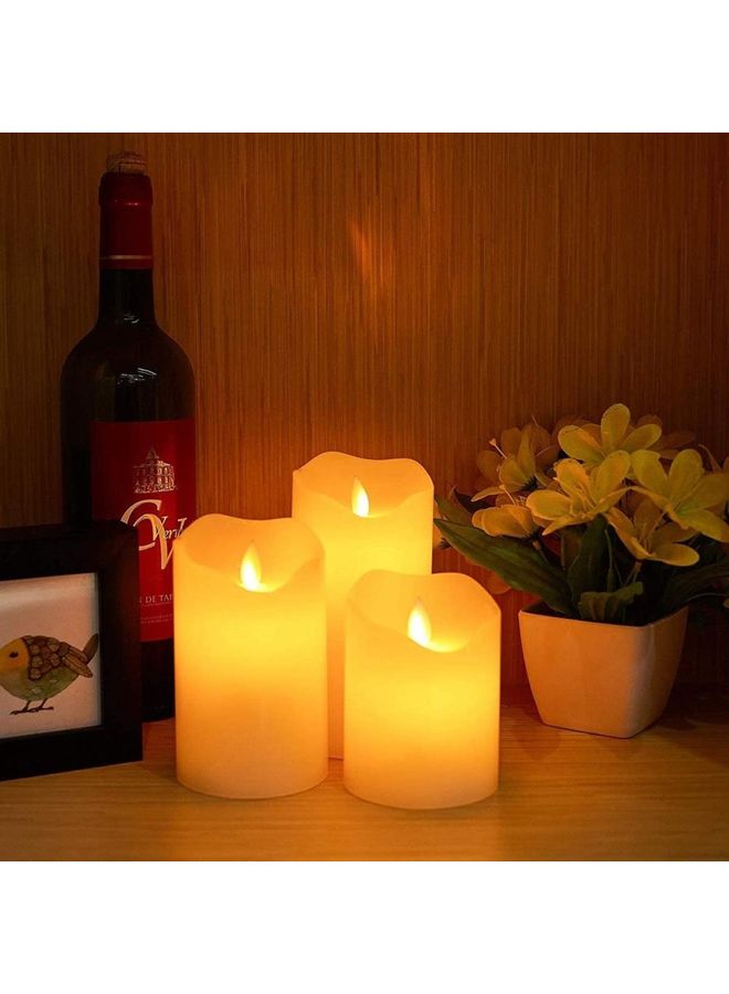 3-Piece LED Candle Light Set With Remote Control Timer Multicolour - v1605951100/N42528383A_5