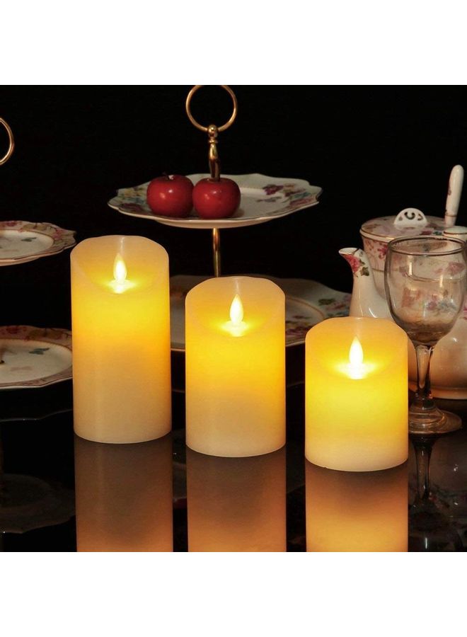 XiuWoo - 3-Piece LED Candle Light Set With Remote Control Timer Multicolour - Image 1