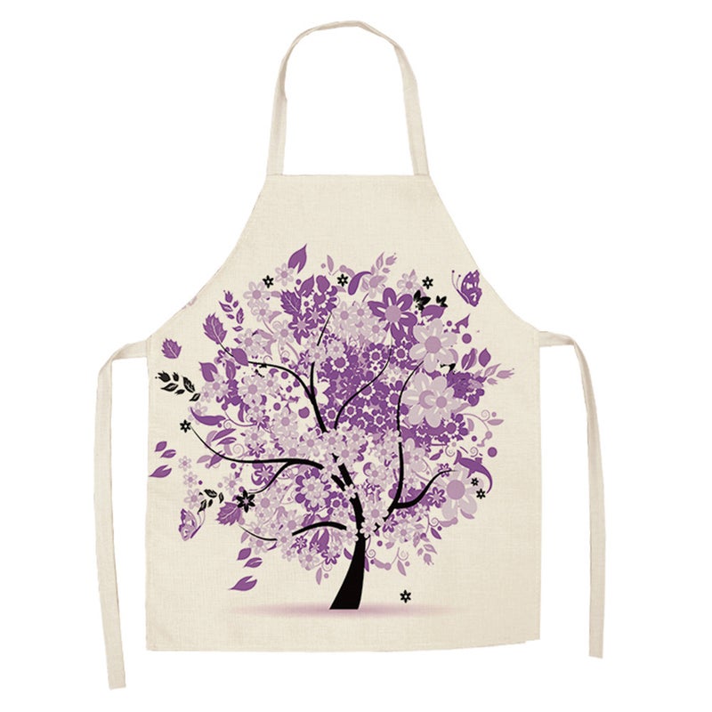 EHOME 2 Pieces Printed Tree Pattern Cartoon Household Apron white 38x47cm - Image 1