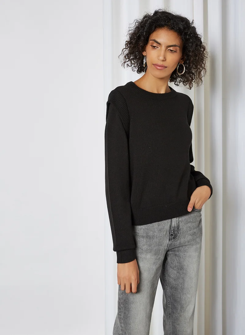 NOISY MAY Knitted Long Sleeve Sweater Black