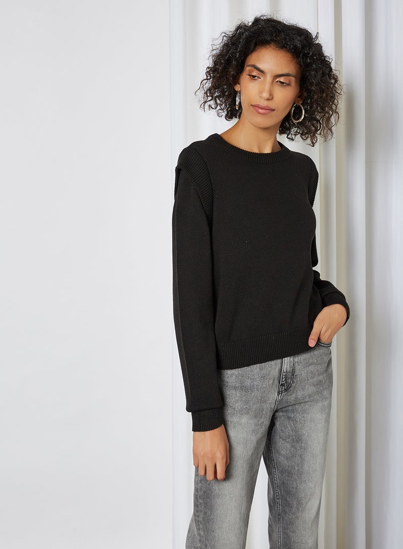 NOISY MAY - Knitted Long Sleeve Sweater Black - Image 1