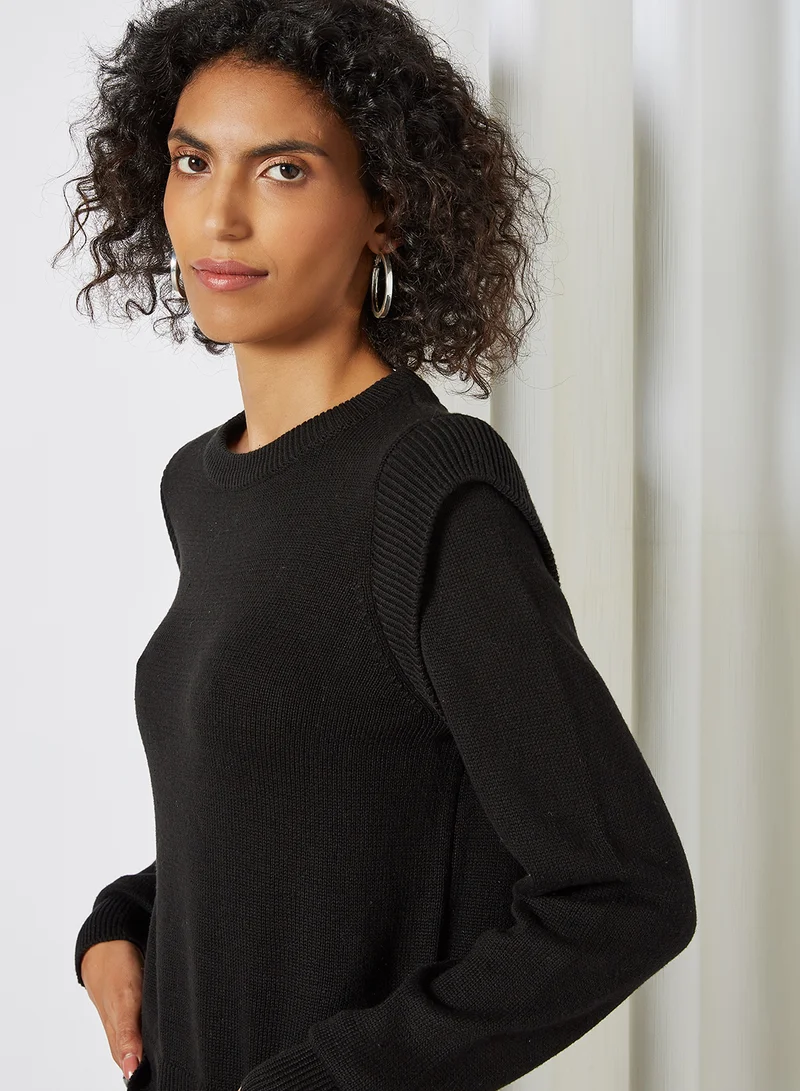 NOISY MAY Knitted Long Sleeve Sweater Black