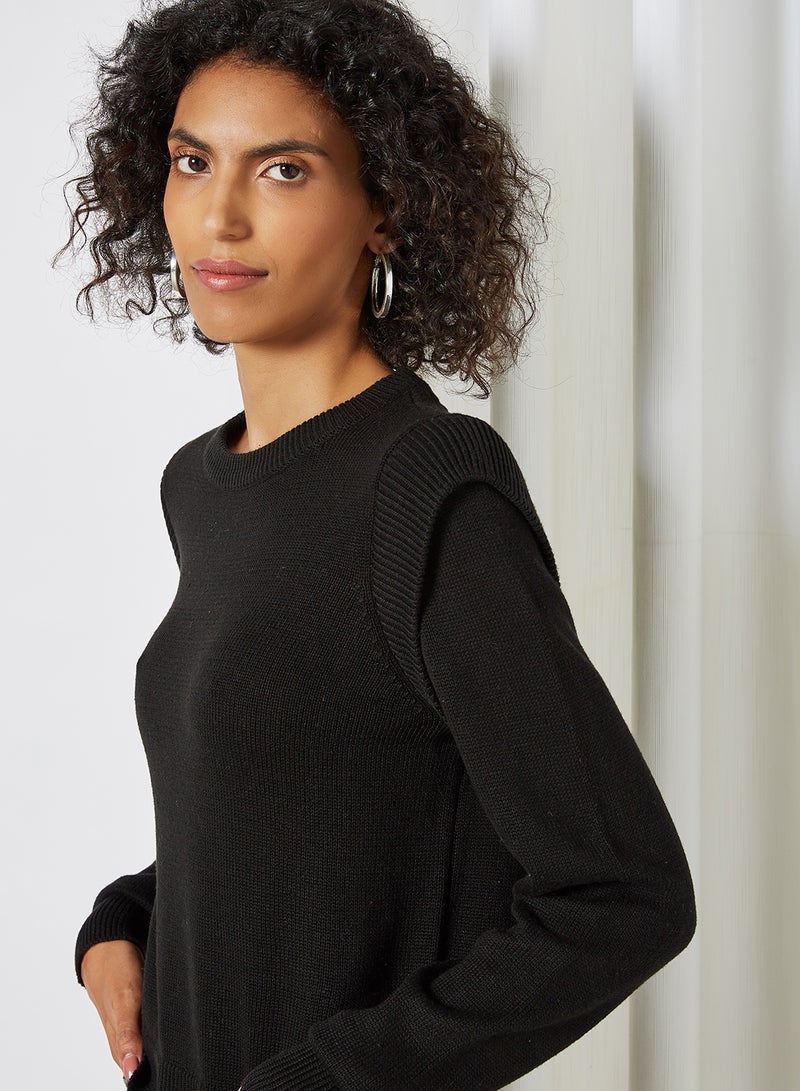 NOISY MAY - Knitted Long Sleeve Sweater Black - Image 1