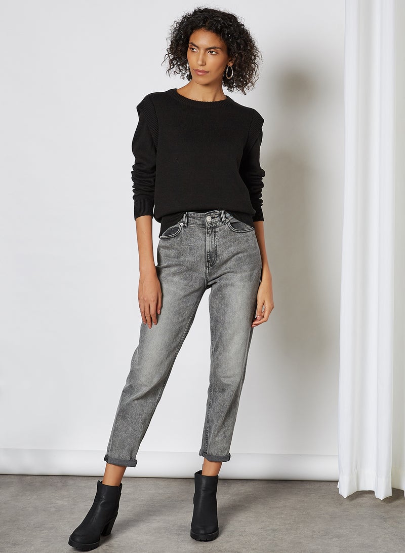 NOISY MAY - Knitted Long Sleeve Sweater Black - Image 1