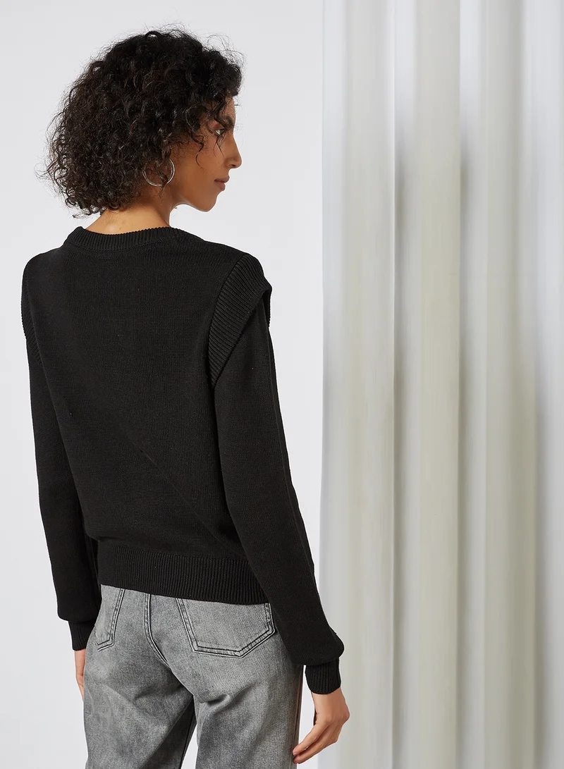 NOISY MAY Knitted Long Sleeve Sweater Black