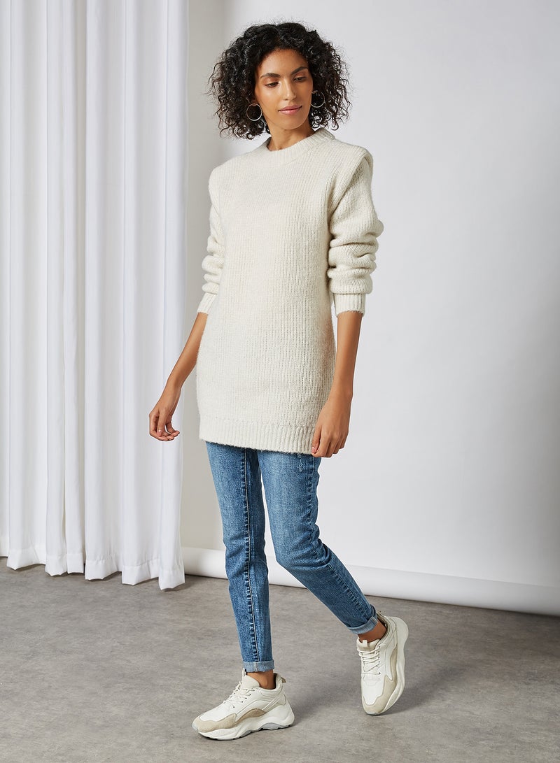 VERO MODA - Knitted Long Sleeve Sweater Birch - Image 1