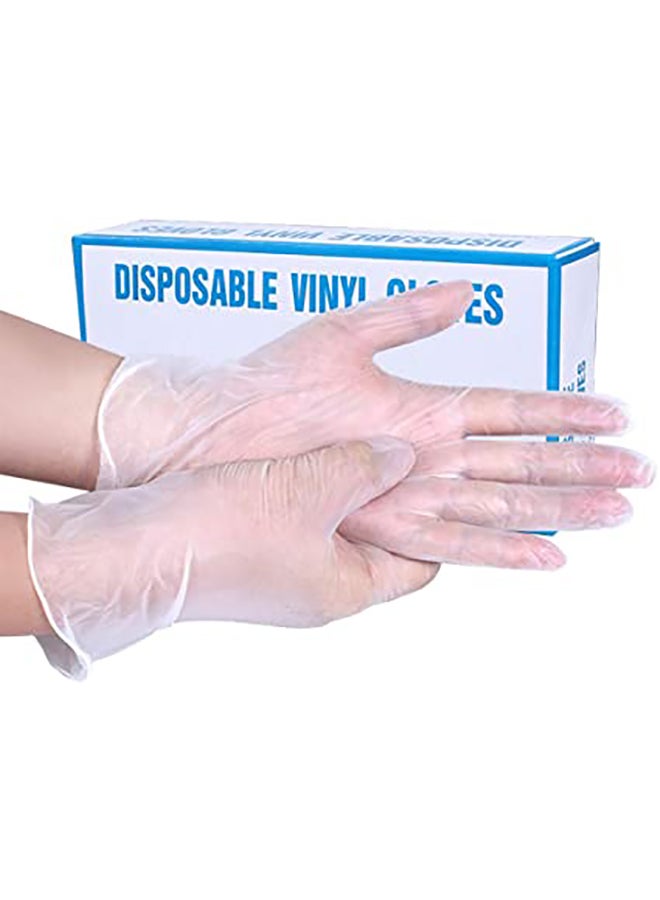 100-Piece Vinyl Disposable Gloves Clear Small - Image 2