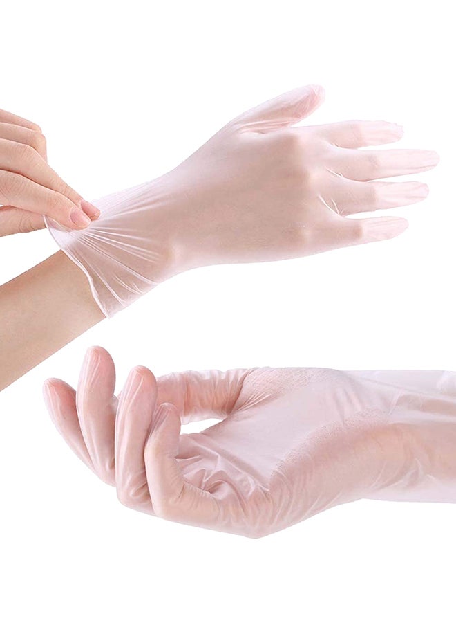 100-Piece Vinyl Disposable Gloves Clear Medium Clear Medium - Image 1
