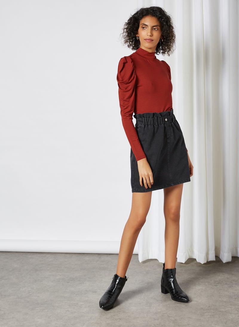NOISY MAY - Elastic Waist Mini skirt Black - Image 1