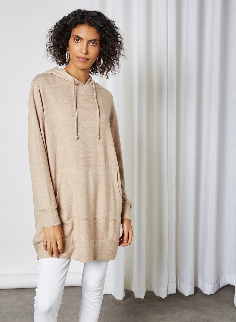 Textured Oversized Long Sleeve Blouse Nomad Melange - v1605963744/N39975680V_1