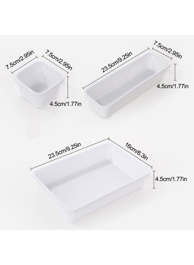 Beauenty 8-Piece Home Drawer Organizer Box Tray Set white  - Image 2