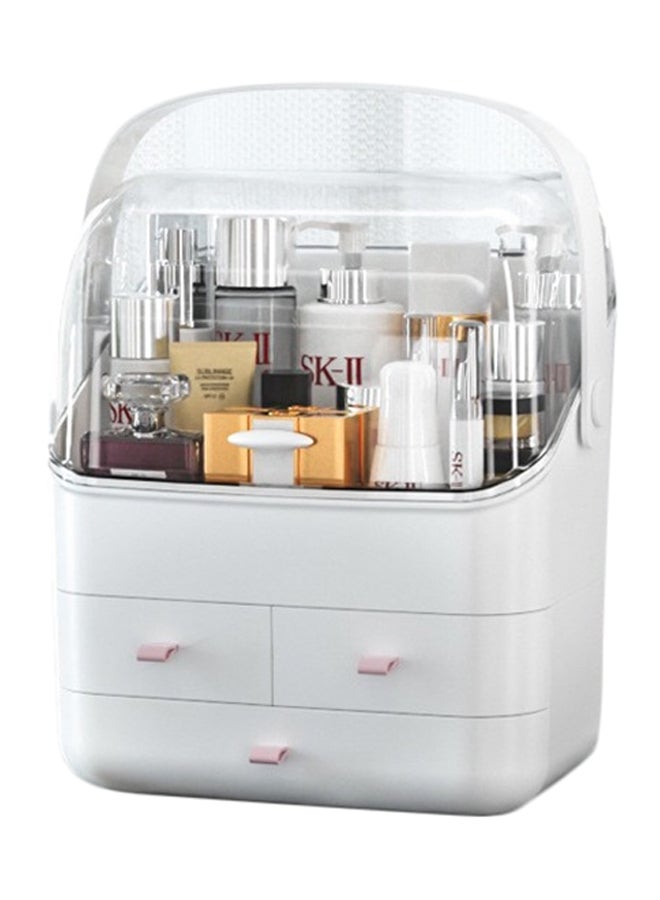 Beauenty Makeup Organizer Box White/Clear/Pink - Image 1