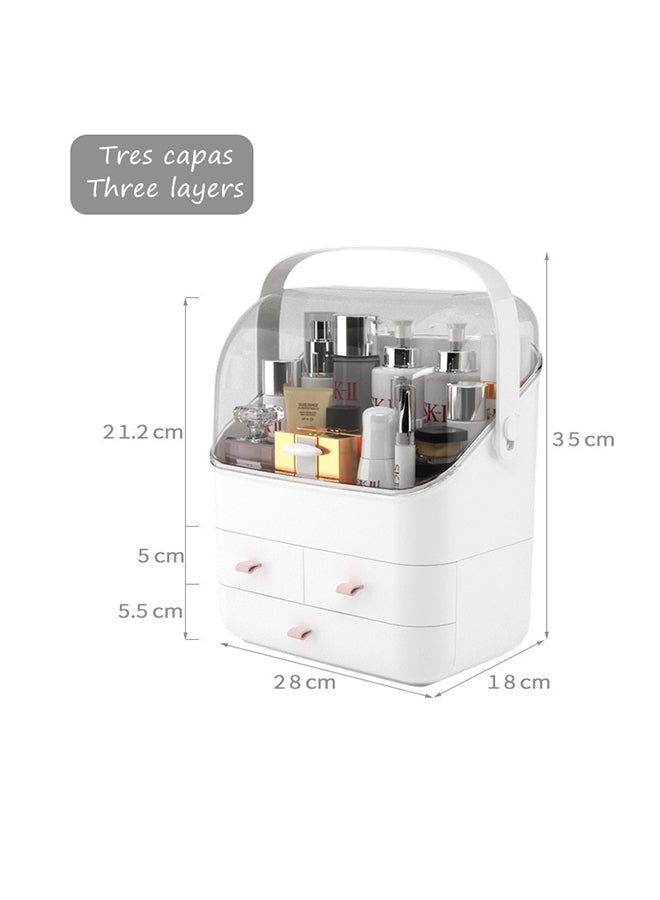 Beauenty Makeup Organizer Box White/Clear/Pink - Image 2