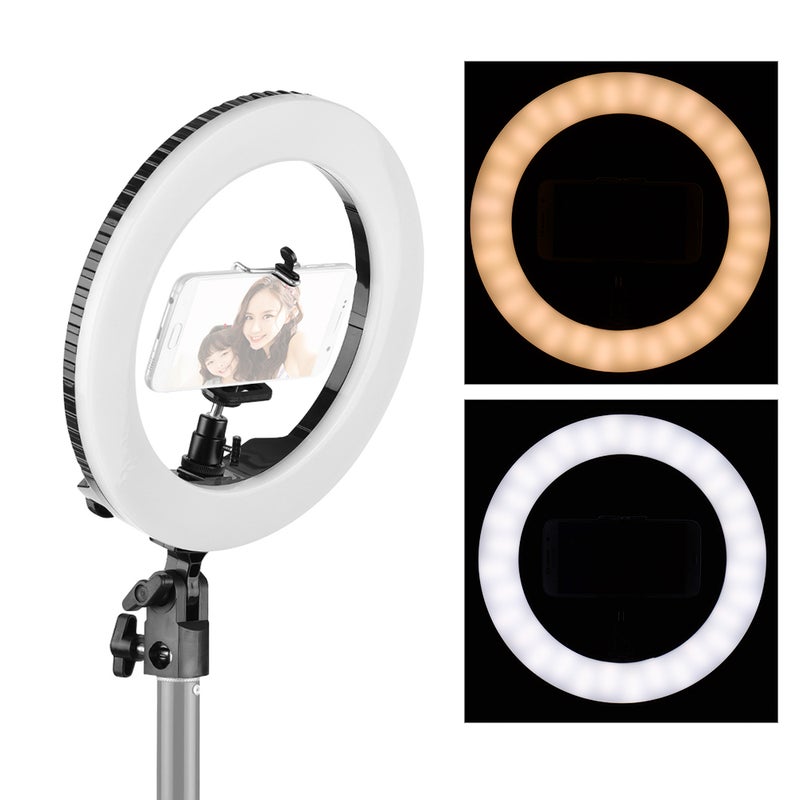 Selfie-Ring Light with Mobile Holder Black - Image 1