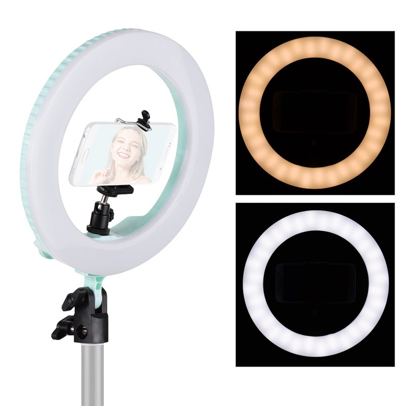 حلقة إضاءة LED محمولة لصور السيلفي قياس 10 بوصة أخضر - Image 1