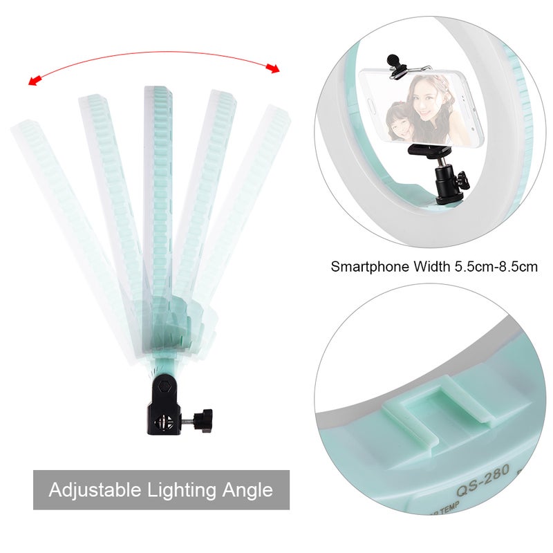 حلقة إضاءة LED محمولة لصور السيلفي قياس 10 بوصة أخضر - Image 2