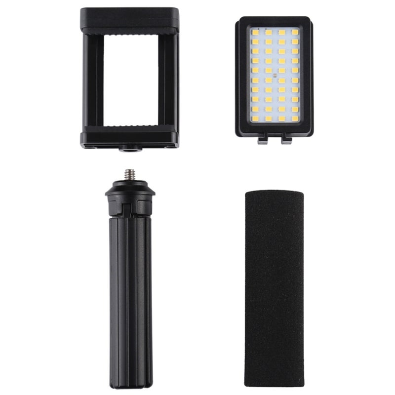Generic Smartphone Tripod Stand with In-Built LED Fill Light Black  - Image 4