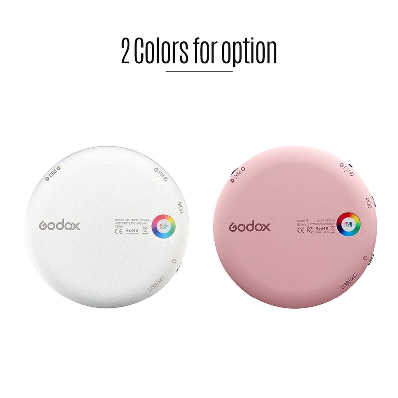 Godox R1 RGB Mini Creative LED Fill Light Silver - Image 2
