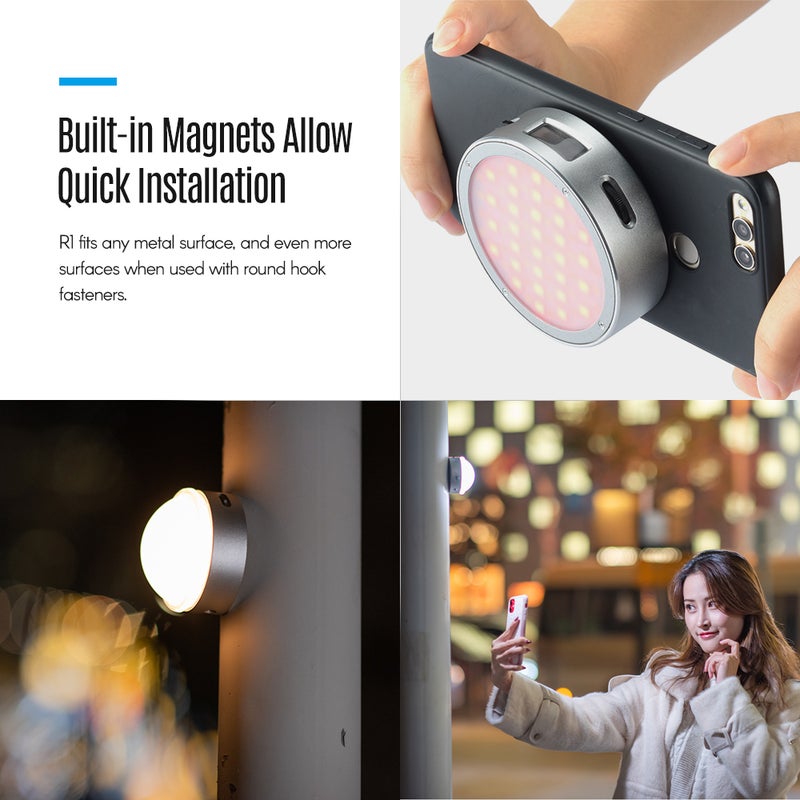 Godox R1 RGB Mini Creative LED Fill Light Silver - Image 3