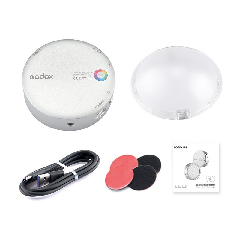 Godox R1 RGB Mini Creative LED Fill Light Silver - Image 4