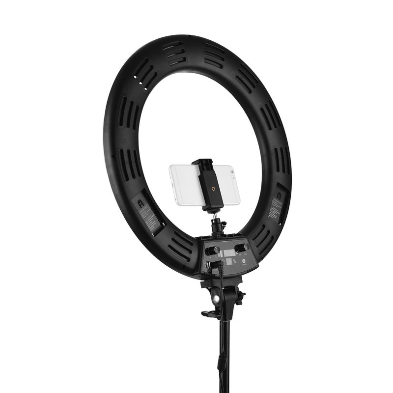 18 Inch 60W LED Ring Light with Mobile Holder Black - Image 4