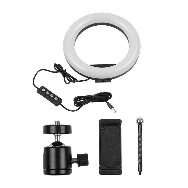 Generic - 9 Inch LED Ring Light 10W 2700-5500K Color Temperature with Ballhead Cell Phone Holder Multicolor - Image 1