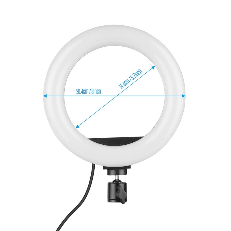 Generic - 9 Inch LED Ring Light 10W 2700-5500K Color Temperature with Ballhead Cell Phone Holder Multicolor - Image 1