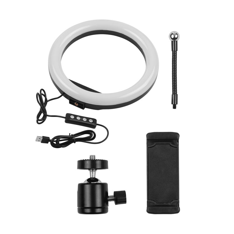 Generic - 10 Inch LED Ring Light 10W 2700-5500K Color Temperature with Ballhead Cell Phone Holder Multicolor - Image 1